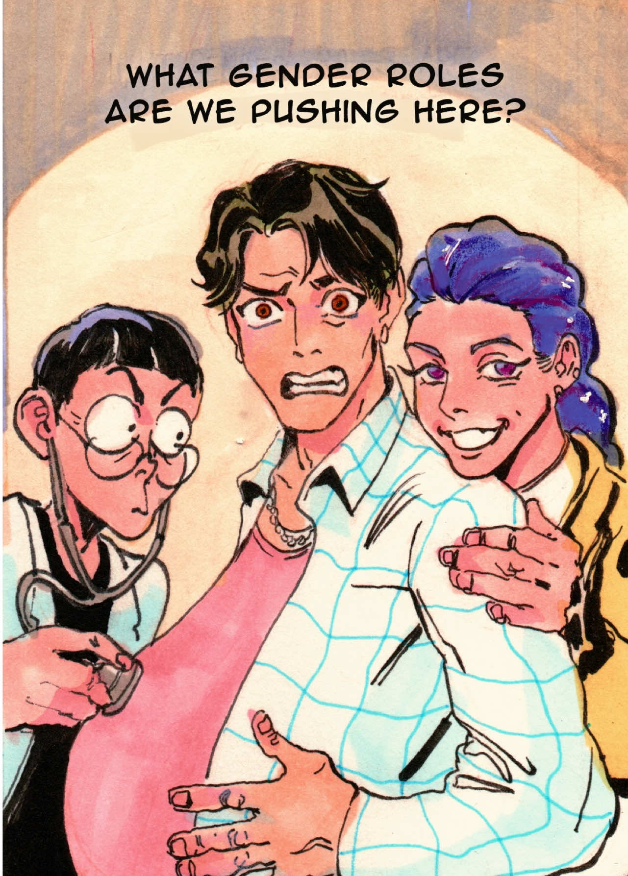 Big happy family <3 (‘Fresh out of jail uncle’ is Seong- OC belongs to @Niku30 )  #kpopdemonhunters  #kpdh #kdh #bobbyxseong #ocs 