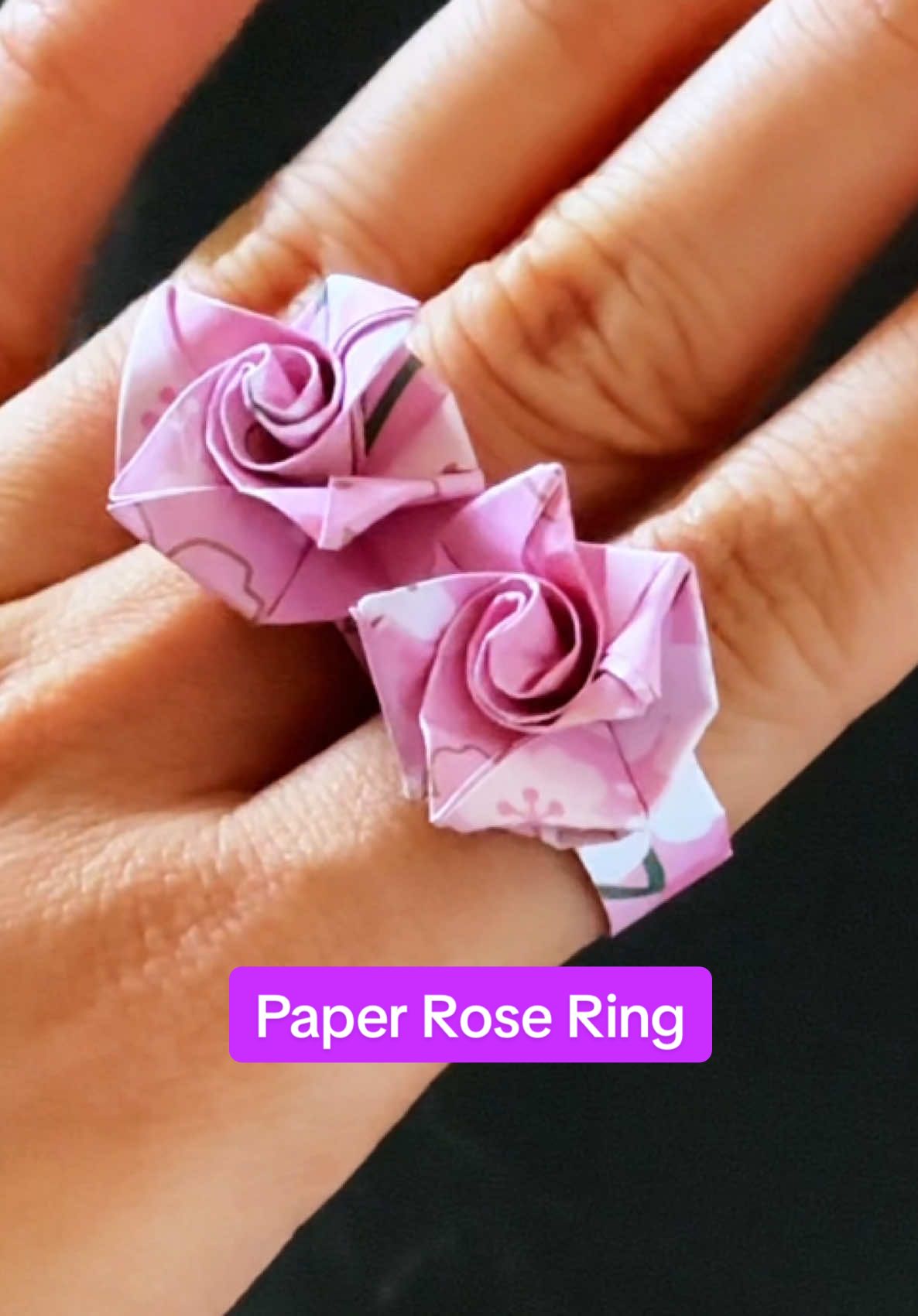 DIY Origami Rose Ring 🌹 💍 #paperrings #origamiring #diyring #papercraft #fyp 