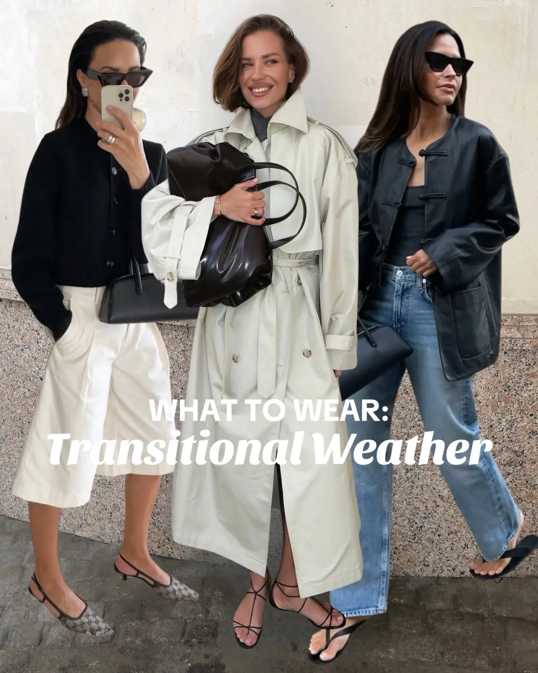 That in-between time when it’s not quite summer, not quite fall. These transitional outfit formulas bridge the gap #transitionaloutfits #outfitinspo #whattowear #fallstyle #capsulewardrobe 