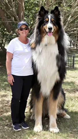 She got a horse disguised as a collie🐴😅🐕 #fyp #doglover #dogtok #giantdog #ai 