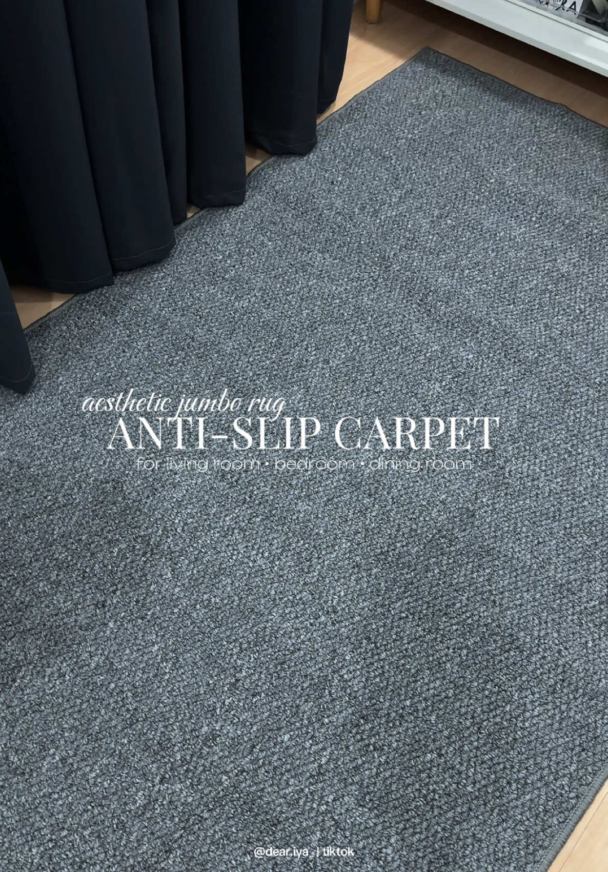 finally, found this carpet here in tiktok! 🥹🩶 obsessed with the quality of this jumbo rug carpet. ✨ #carpet #floormat #nonslipmat #minimalistcarpet #homecarpet 