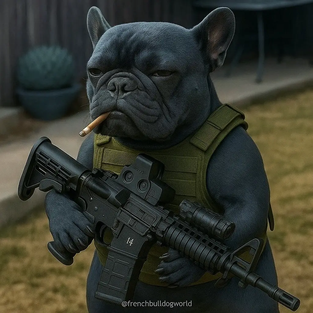 Thunder Pig says: 2A all day!  The NFA doesn’t apply to Pygmy Cane Corsos. #frenchielife #frenchiesofinstagram #thunderpig #2a 