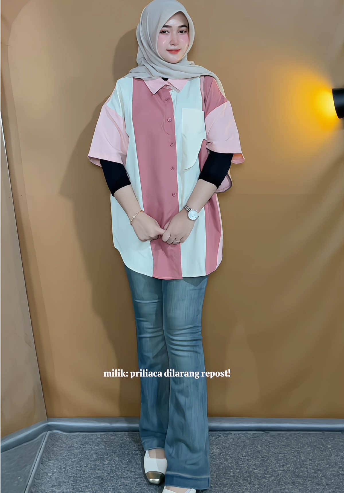 kemeja twotone chakepp🫶🏻 #kemejawanita #kemejatwotone #kemejaoversize 
