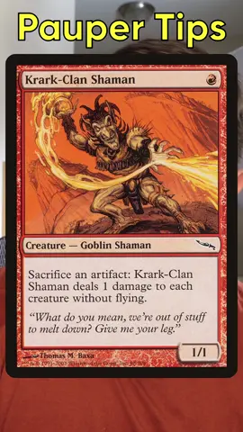 Krark-Clan Shaman is one of the most powerful cards in the format, make sure you know the best way to use it! #mtg #magicthegathering #mtgpauper #mtgaddicts #mtgcommunity