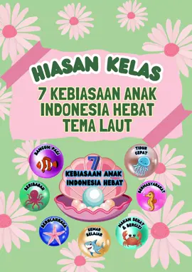 7 Kebiasaan Anak Indonesia Hebat Tema Laut  #7kaih #kreatif #idedekorasikelas #hiasankelas #kelasmenyenangkan 