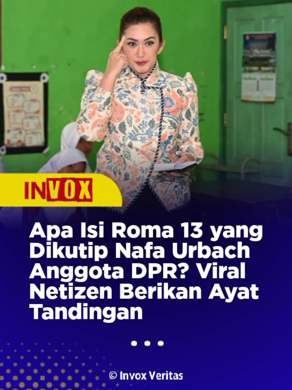 Apa Isi Roma 13 yang dikutip Nafa Urbach anggota DPR? Situasi politik Indonesia yang tengah memanas akibat demonstrasi besar-besaran di depan Gedung DPR RI pada Senin, 25 Agustus 2025, ternyata merembet hingga ke ranah spiritual di media sosial. Sejumlah tokoh publik ikut menjadi sorotan, termasuk artis Nafa Urbach yang mendapat kritik keras usai membagikan kutipan dari Kitab Roma 13 ayat 1-7 melalui Instagram Story. Dalam unggahannya, Nafa menampilkan teks ayat tersebut dengan latar belakang bendera Merah Putih yang berkibar di tengah kerumunan massa. Nafa Urbach Komisi Berapa? Nafa Urbach, yang sebelumnya dikenal sebagai aktris dan penyanyi populer era 90-an, kini resmi menjabat sebagai Anggota Dewan Perwakilan Rakyat (DPR) RI periode 2024–2029 mewakili Partai NasDem dari daerah pemilihan Jawa Tengah VI. Ia dilantik pada 1 Oktober 2024 dan ditugaskan di Komisi IX, yang bertanggung jawab atas isu-isu kesehatan, ketenagakerjaan, dan jaminan sosial Apa Isi Roma 13 yang Dikutip Nafa Urbach Anggota DPR? Roma 13 ayat 1-7 secara garis besar menekankan pentingnya setiap orang tunduk kepada pemerintah, dengan keyakinan bahwa semua penguasa telah ditetapkan oleh Allah. Pesan itu lantas menimbulkan perdebatan panas, karena dianggap tidak peka terhadap aksi masyarakat yang sedang menolak kenaikan tunjangan DPR. Banyak warganet menilai sikap Nafa sebagai bentuk pembelaan terhadap elit politik. Hal ini juga diperparah dengan rekam jejaknya yang sebelumnya sempat mendukung usulan kenaikan tunjangan rumah anggota DPR sebesar Rp50 juta per bulan. Salah satu akun di platform X bahkan menulis pedas bahwa unggahan Nafa seolah “memaksa rakyat untuk tunduk kepada pemerintah.” Netizen Beri Ayat Tandingan pada Postingan Nafa Urbach Namun, kritik tidak berhenti di situ. Sejumlah netizen yang juga memahami isi Alkitab membalas unggahan tersebut dengan menggunakan ayat-ayat tandingan. Mereka menilai Roma 13 tidak bisa dipahami secara sepihak, melainkan harus dipandang dalam konteks tanggung jawab moral seorang pemimpin. Akun @XyLom***, misalnya, menyarankan agar Nafa membaca Yesaya 10 ayat 1-2, yang berisi peringatan keras bagi pemimpin yang membuat keputusan tidak adil dan merampas hak kaum lemah, termasuk janda dan anak yatim. Sanggahan itu kemudian bergulir lebih luas. Akun lain, @balenvi***, menekankan pentingnya menempatkan setiap ayat dalam konteksnya, agar tidak digunakan secara keliru untuk membenarkan situasi politik tertentu. Hal ini menunjukkan bahwa diskusi seputar unggahan Nafa tidak hanya soal politik, tetapi juga menyentuh ranah interpretasi teks agama yang lebih dalam. Kontroversi ini memperlihatkan bagaimana isu sosial dan politik bisa berkelindan dengan tafsir keagamaan, terutama ketika tokoh publik ikut bersuara. Respon warganet yang keras sekaligus menjadi pengingat bahwa masyarakat tidak hanya kritis terhadap kebijakan pemerintah, tetapi juga terhadap tokoh yang berusaha mengaitkan legitimasi politik dengan ajaran spiritual.