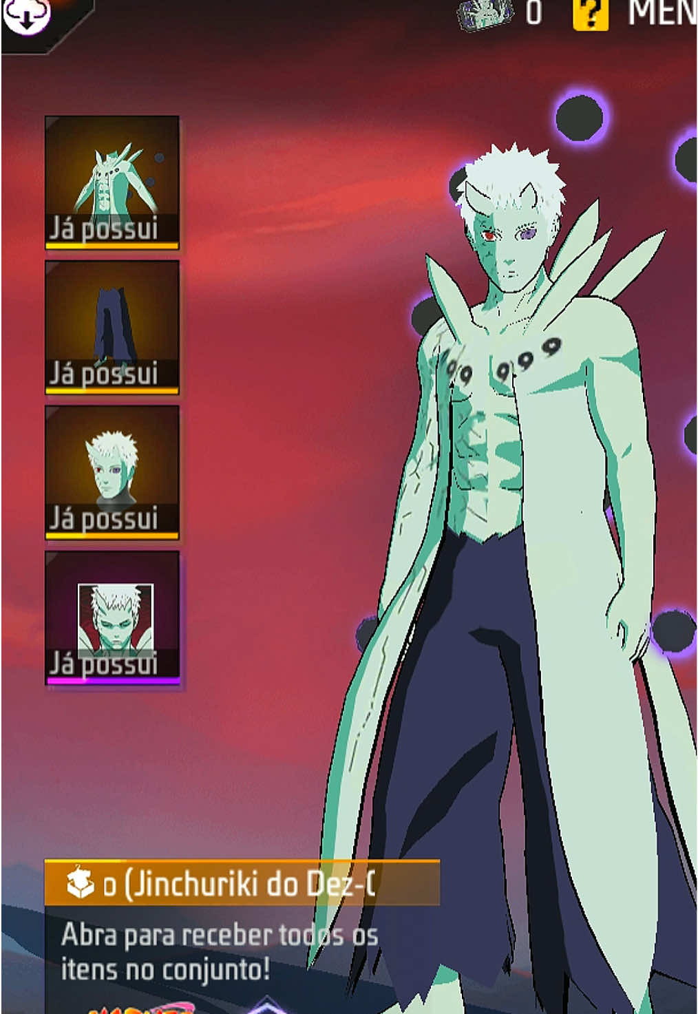 CONJUNTO DO OBITO JA DISPONIVEL NO EVENTO TOKEN ROYALE !!! #ObitoFF #FFxNARUTOSHIPPUDEN #freefire #garenafreefire #ff