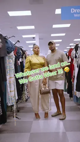 Whatever we land on…  WE GOTTA WEAR IT 🤣 • • • • • • #neeneeonyotv #couples #couplegoals #funnyvideos #clothchallenge 