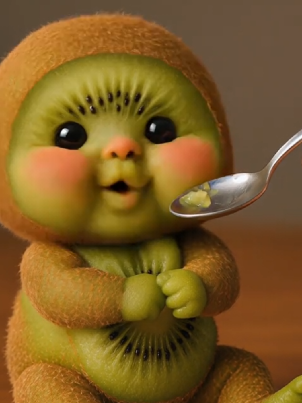 cute Kiwi eating Kiwi amazing asmr #kiwi🥝 #asmr #ai 