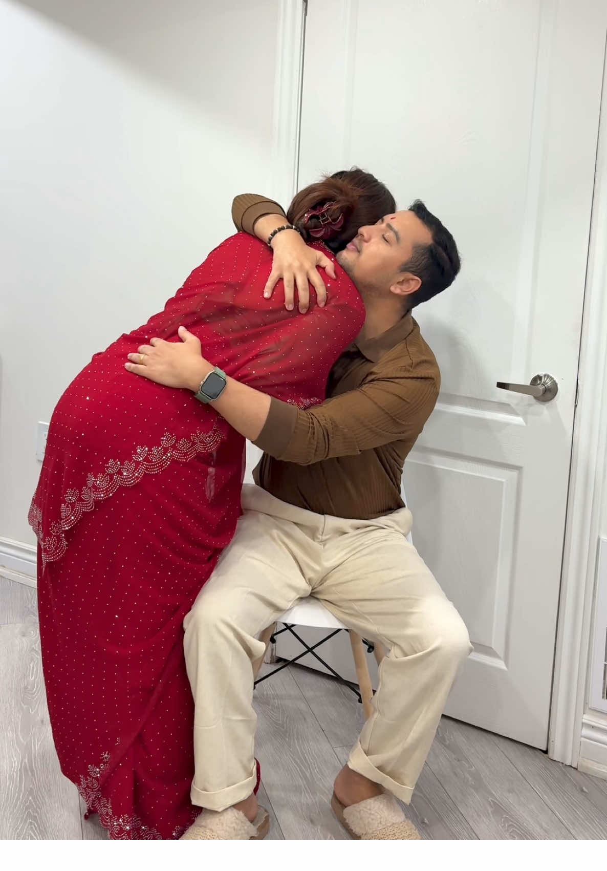 Like every other year! We both took fasting for each other’s lamo ayu and many more♥️🥹 #prekshyathapa #teej #husbandandwife #blessed #fyp 