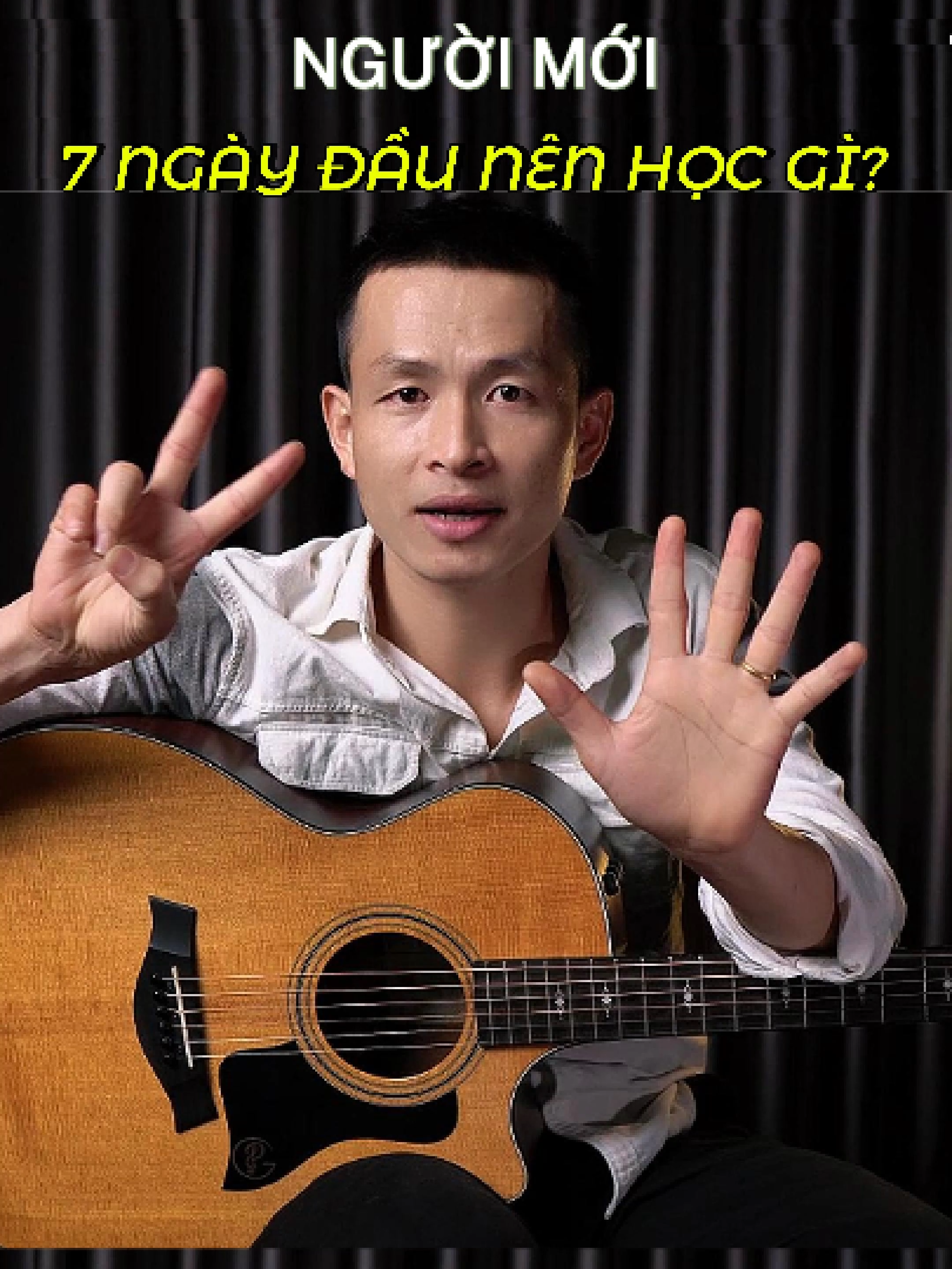 Người mới học guitar chỉ cần xem hết video này để biết cách học trong 7 ngày đầu tiên  ##hocguitarchonguoimoi #phongguitarbmt