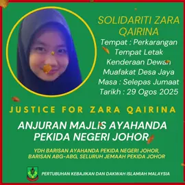 Dijemput semua bersama-sama turun Solidariti Zara Qairina #fypシ゚ #viral #pekidakawasatiram #pekidamalaysia #pekidajohorbahru 