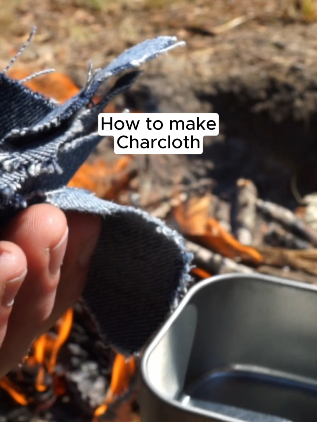 Charcloth 🔥 The Firestarter Everyone Forgets #survival #firestarter #charcloth #battlbox #asmr 