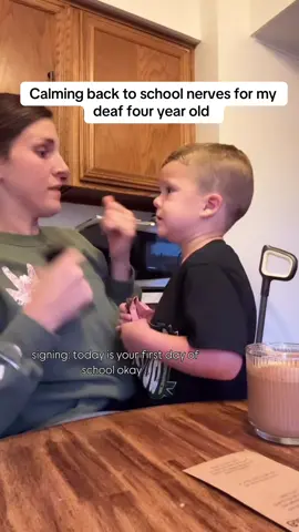 Yesterday there were tears at pre-k orientation because realization hit that his TOD (Teacher of the Deaf) that’s he’s been with for the past two years was no longer there and then we had to tell him that a buddy he connected with last year had moved onto Kindergarten 😔 He woke up earlier than usual and just wanted cuddles knowing that today was the day and change is hard. Drop off went better than expected and hoping that our matching dinosaur bracelets get him through his day! Last year of preschool for my guy. 😭😭  #backtoschool #preschool #prek #raisingdeafkids #mamasboy #signlanguage #asl #cochlearimplantkids 