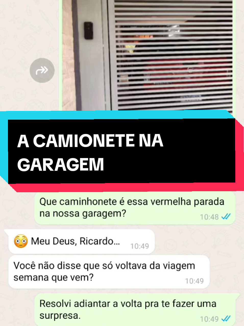 🚨😱 ELE CHEGOU MAIS CEDO DE VIAGEM E DESCOBRIU UMA CAMINHONETE DESCONHECIDA NA GARAGEM! #prints #whatsapp #conversadewhatsapp #historiawhatsapp #parte1 