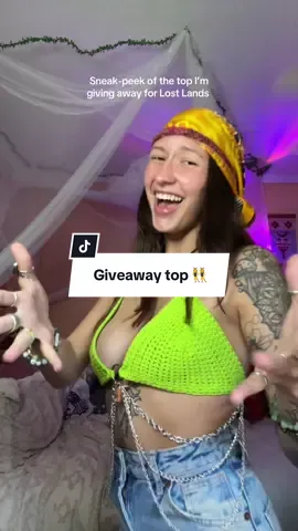 I’m doing a LOST LANDS GIVEAWAY w. Some Dino bucket hats & this top (a few separate giveaways coming to my IG)  How to enter coming out soon - be sure to follow my IG for updates to win 🌱✨ #lostlands #edm #rave #crochet #ravefit 