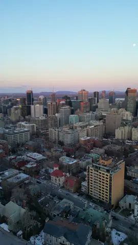 Golden Hour over Montreal: City Lights Meet Pastel Skies #MontrealViews #UrbanMagic