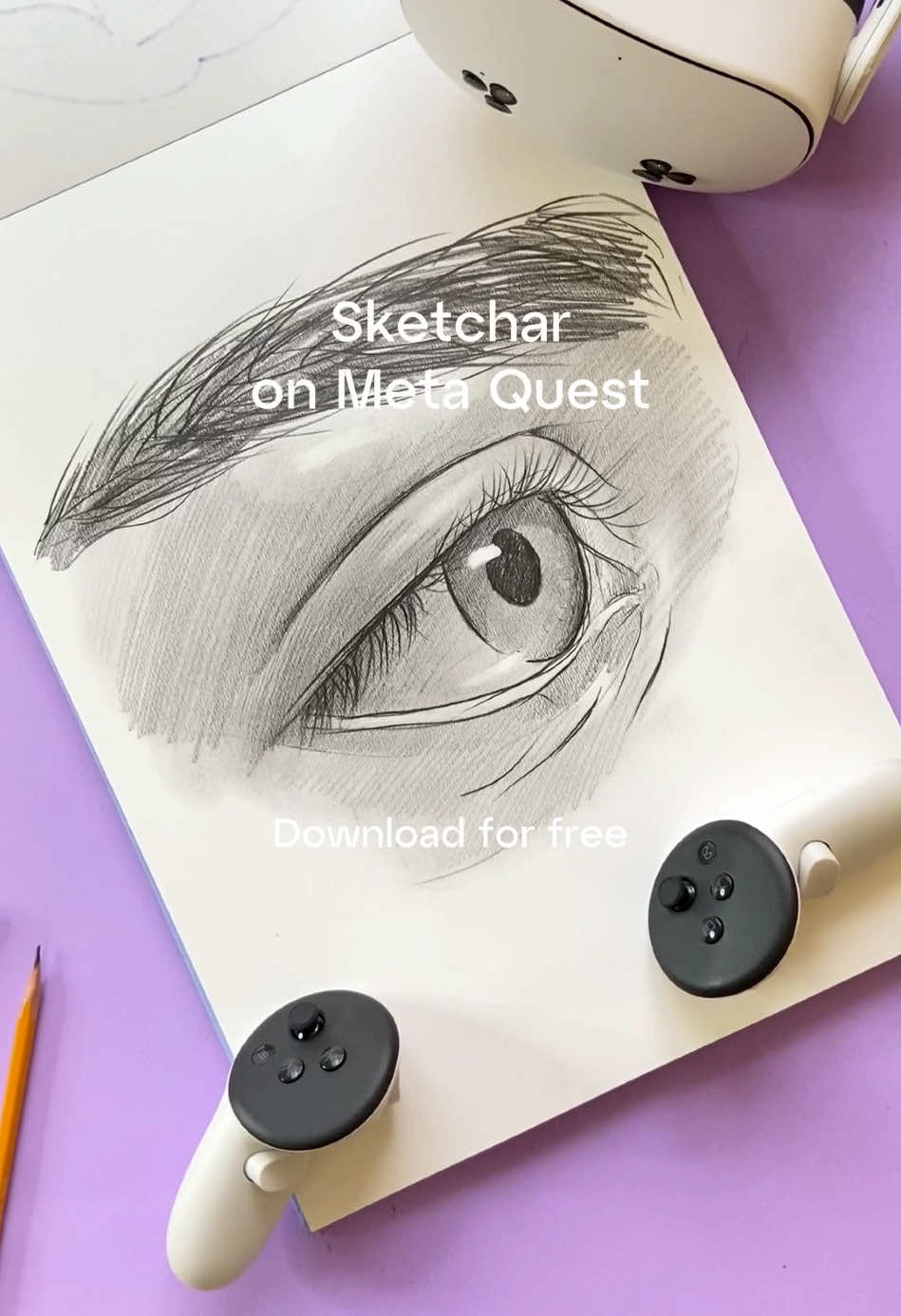 How to draw an eye step-by-step using Meta Quest 👁️ #drawing #art #ar #sketchar #ardrawing 
