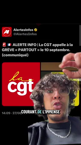 Attention à la grève ce mercredi 10 septembre 2025 #drama #actu #greve #cgt #gouvernement #greve10septembre 