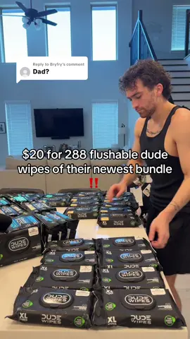 Replying to @Bryfry $20 for 288 flushable dude wipes of their newest bundle ‼️ #dudewipes #wipes #wetwipes #flushablewipes #dudewipesformen @dudewipes 
