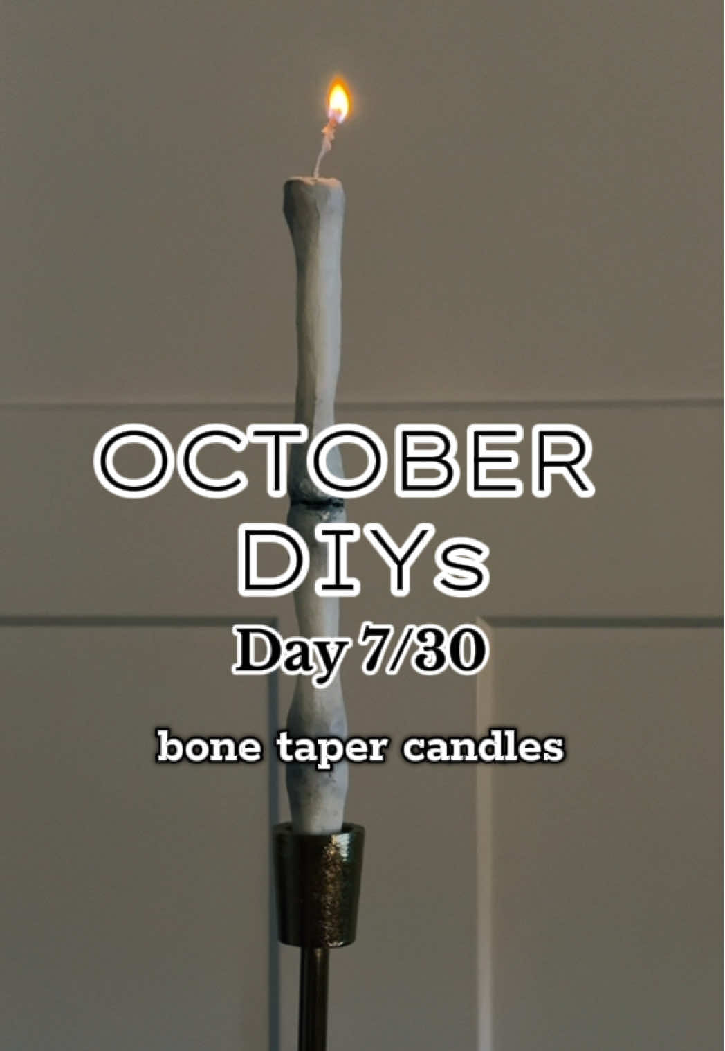 Day 7/30! These spooky taper candles were a fun little challenge. To be honest - it’s probably easier to just buy them 😂😂 but, if you love crafting and trying new things, then give this one a go!! 👏🏼💀🕯️ #halloweendecor #diyhalloween #diycandle #diycrafts #halloweencrafts 