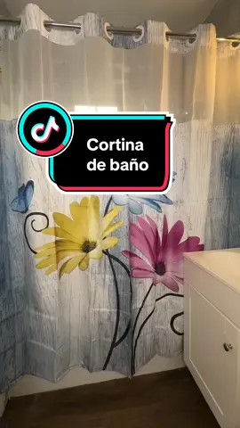 Cortina de baño super practica doble tela sin nececidad de usar esas argollas que tanto Cuesta estár poniendo, aparte con un estampado lindo elige el color que más te guste. Lo más practico. #cortinadebaño #cortina #practica 