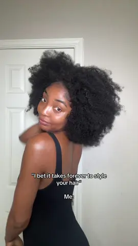 Me and my 5 minute hair routine go together real bad😭💕 #halfwigs #protectivehairstyles #halfwiginstall 