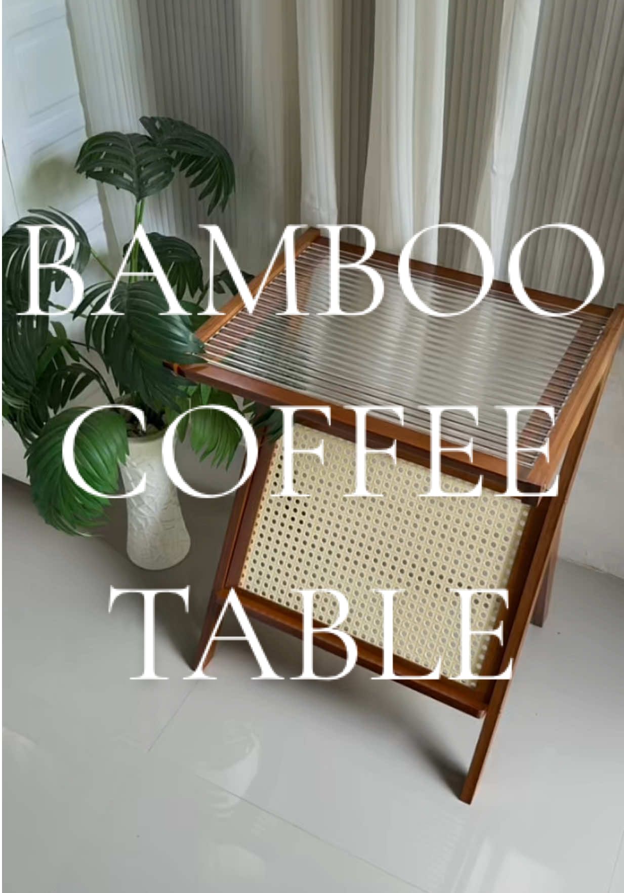 I finally bought this bamboo tea table / coffee table / bedside table , literal na table sa lahat apakaganda ! 😍🩷 #bambootable #coffeetable #teatable #bedsidetable #aesthetictable 