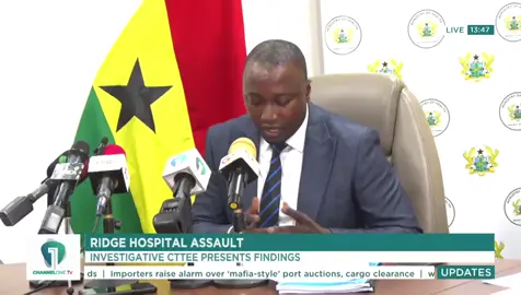 “Medical Records Show No Fracture or Bone Dislocation in Allegedly Assaulted Nurse” – Dr. Lawrence Ofori-Boadu, Chair of Ridge Hospital Assault Investigative Committee Watch here: https://youtube.com/live/QoiLXmfkyJU?feature=share #ChannelOneNews