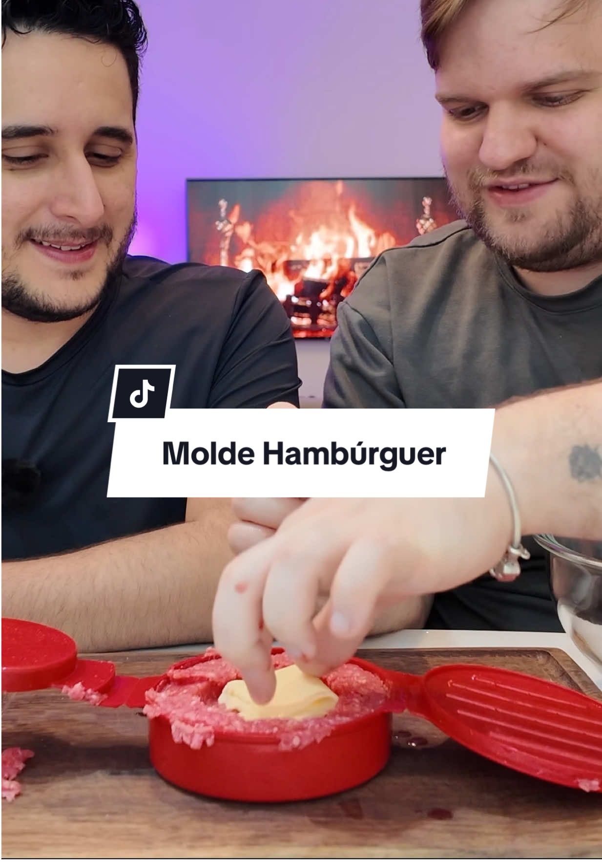 testando molde pra hambúrguer recheado