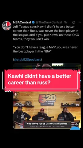 @Kalshi “Kawhi Leonard didn’t have a better career than Russell Westbrook , was never the best player in the league and if you put Kawhi on those OKC teams, they wouldnt win” Jeff Teague