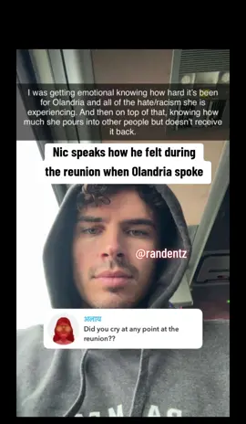 Aww Nic was getting emotional over Olandria's negative experiences since coming out of the villa and production didn't show #fyp #olandrialoveisland #nicloveisland #nicolandria #loveislandusaseason7 