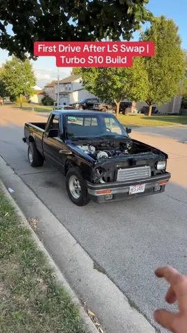 The LS-swapped S10 finally hit the road for its first drive #TurboS10 #LSSwap #FirstDrive #BoostedLife #GilkTheGreat