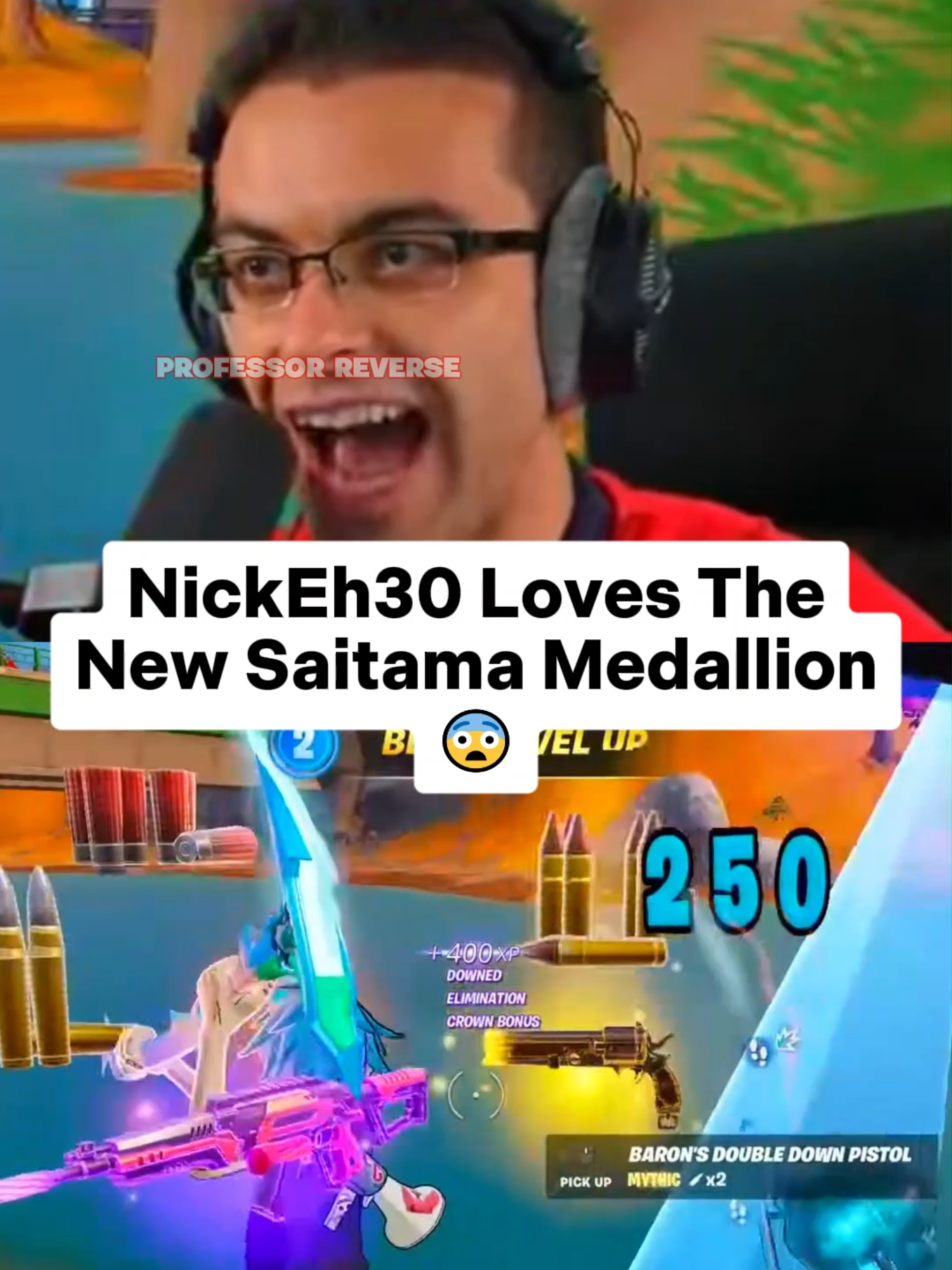 NickEh30 Loves The New Saitama Medallion 😨 #fortnite #fortniteclips #nickeh30 #nickeh30clips #fortnitememes