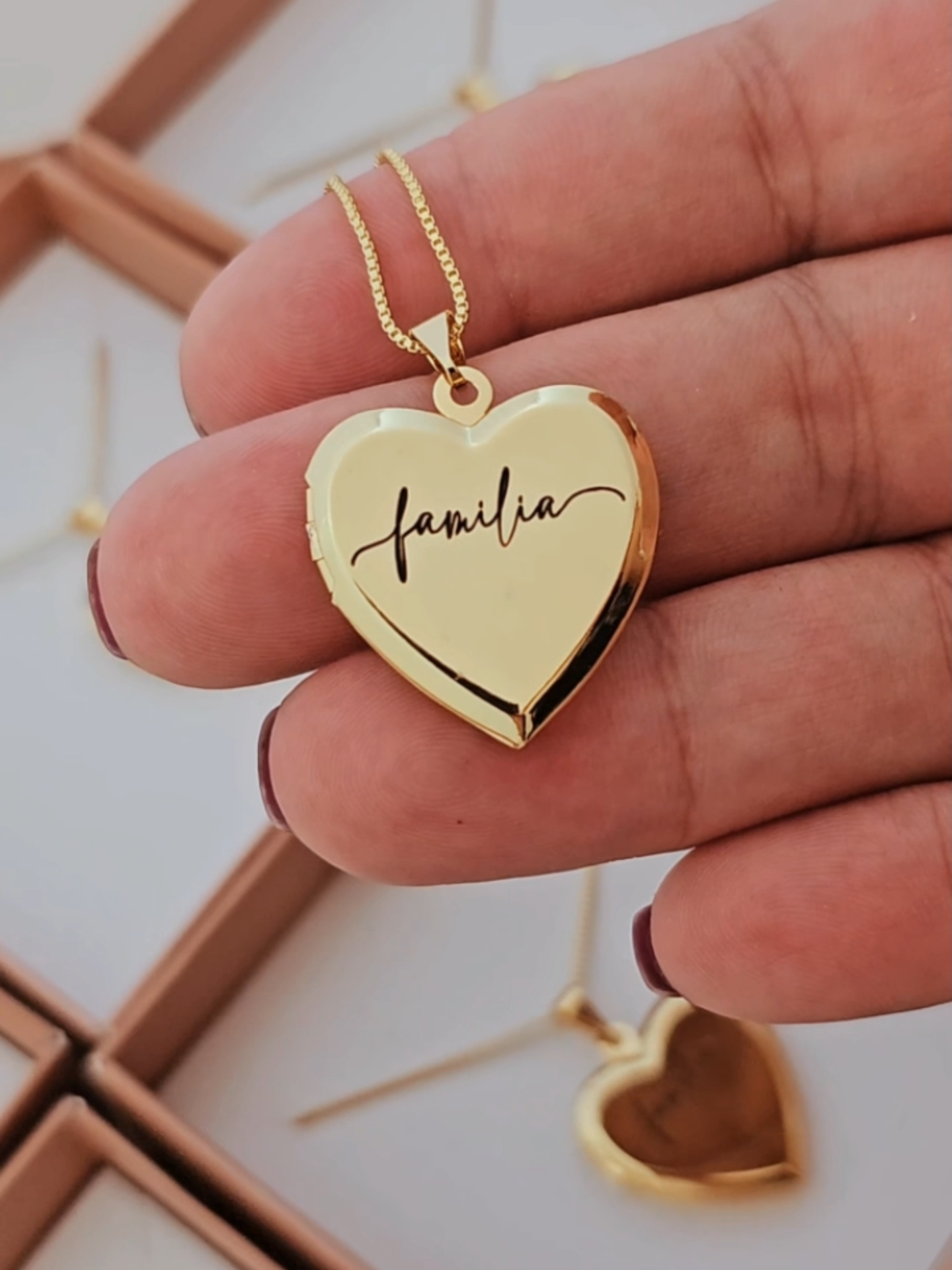 Colar Feminino Relicário Coração Gravado Nome Personalizado #tiktokshop #oferta #fyp #foryou