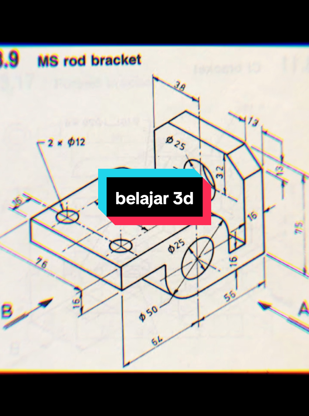 masih belajar kak, sketch to 3d #gamtek #gambarteknik #oneshape #solidworks #autocad 