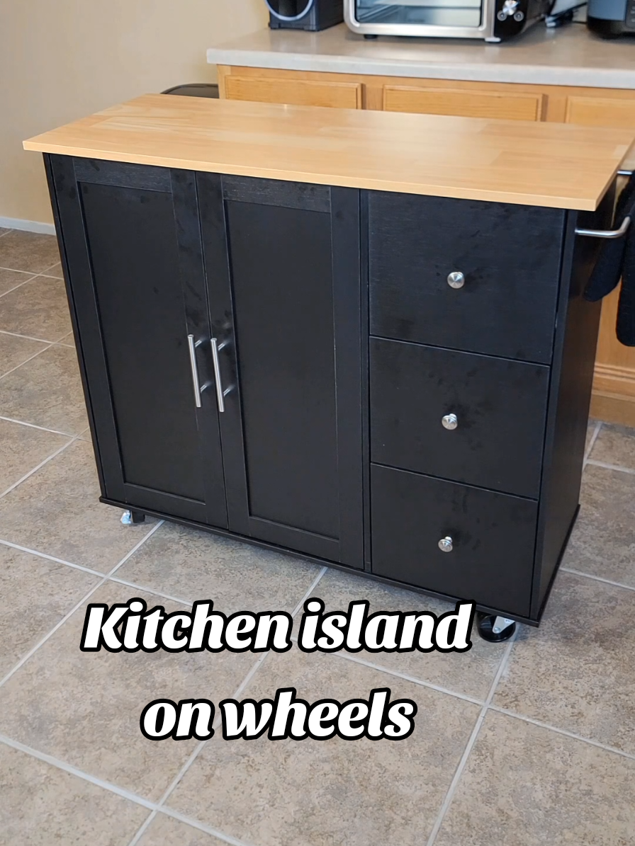 Replying to @kingbmidnite Yassss this kitchen island on wheels has a lot of storage space with a drop leaf #kitchenisland #furniture #affordablefurniture #organizedhome #organization @Walsunny Furniture 