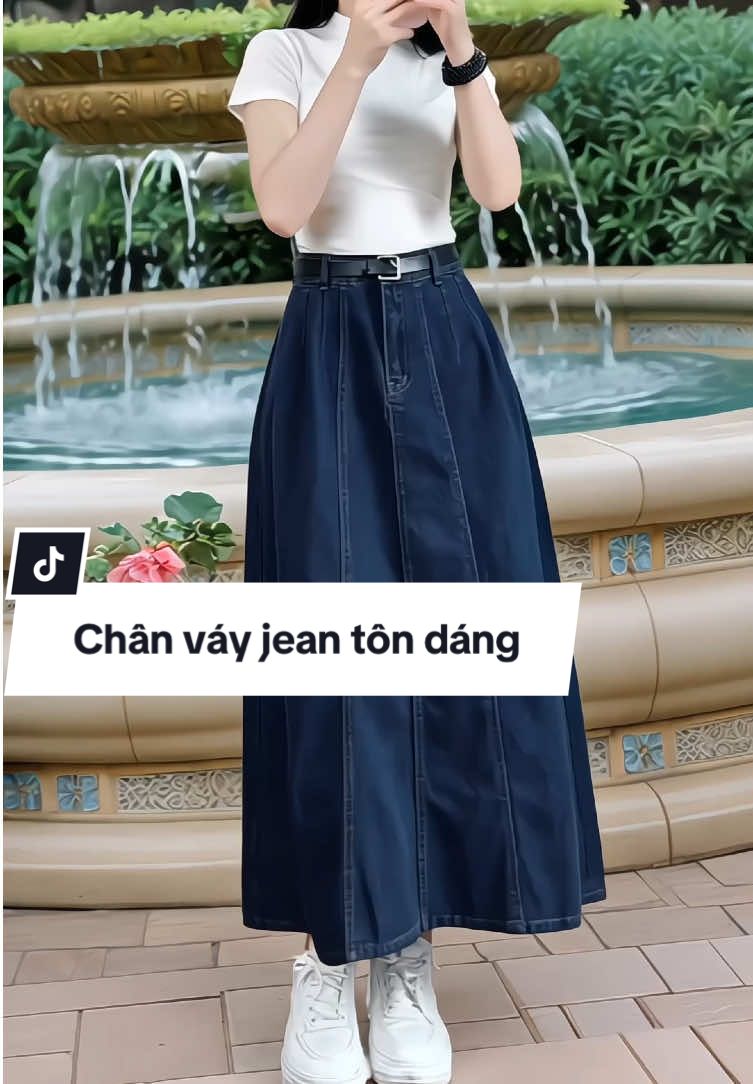 Chân váy jean tôn dáng thanh lịch #chanvayxinh #chanvayjean #chanvaydai #xuhuong #ThoiTrendNu 