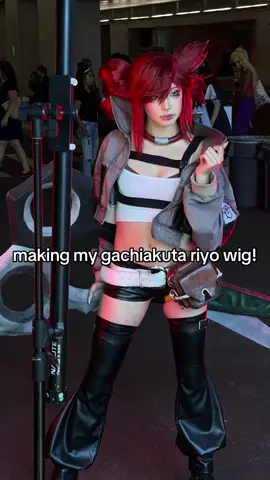 how i styled my riyo reaper cosplay wig! outfit and scissors tutorial next :-) this was prob 100+ hours of work 😭😭😭 i'm not a pro at all but i have been working on helmet wigs for 10 months maybe...? feel free to comment or dm any questions!! #gachikuta#gachiakutanime#riyo#cosplay#cosplaywig