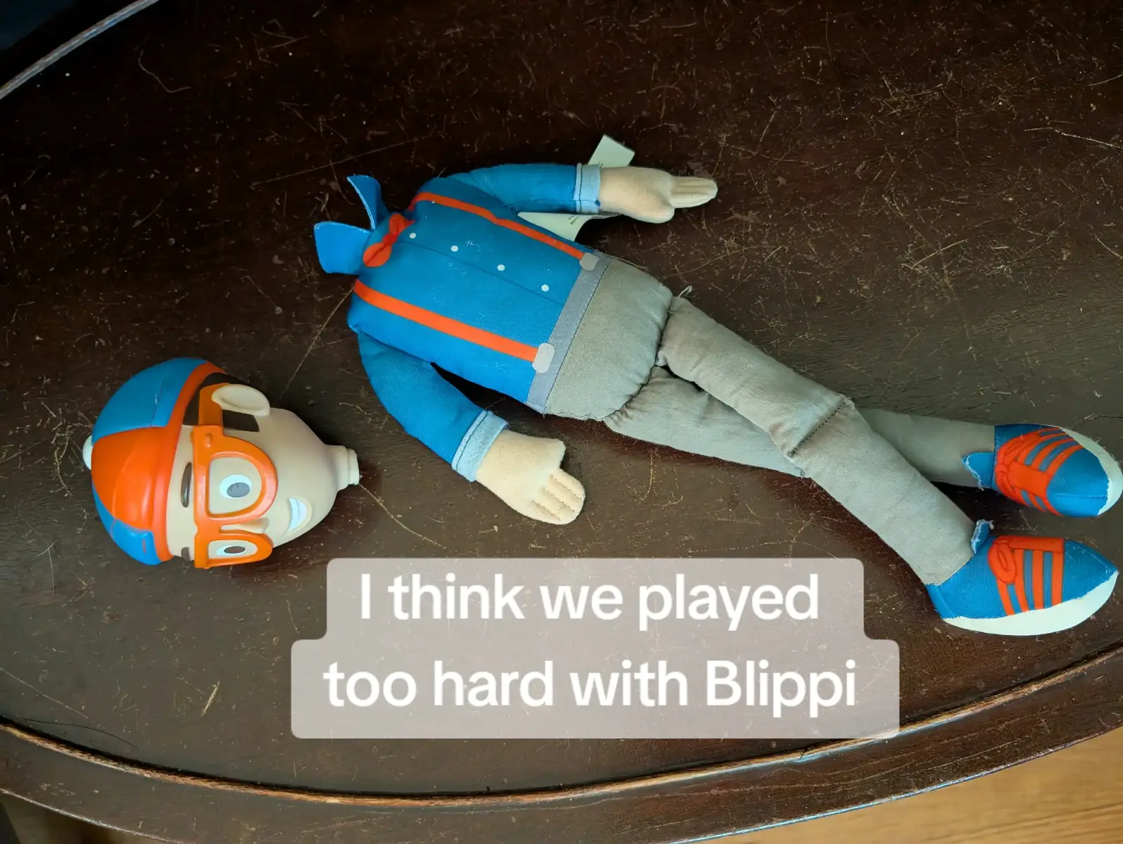 We loved too hard on Blippi...tried to save him with super glue and that only lasted a day! I think he's a goner! @Blippi 