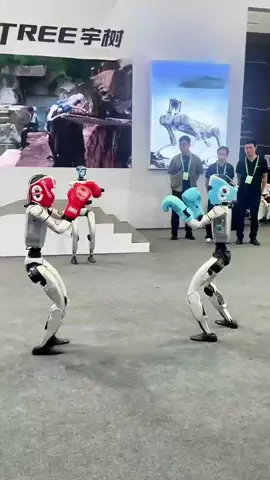 Who can win the Unitree Robot Boxing Tournament?#Robot #humanoidrobot #fyp #funny 