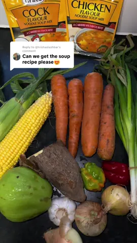 Replying to @@trishaslashbar Here’s my soup recipe 🥰 Serving comfort in a bowl 🍲✨ Jamaican chicken soup edition 🇯🇲 #chickensoup #jamaican #Recipe #fyp #chef 