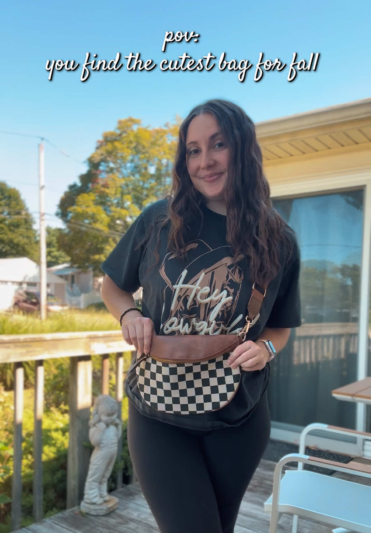 So CUTE  #crossbodybag #fallfashion #checkeredprint #fashioninspo #giftsforher 