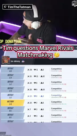 Tim says if it’s not EOMM.. then what is it..? #fyp #marvelrivals #gaming #timthetatman #eomm 