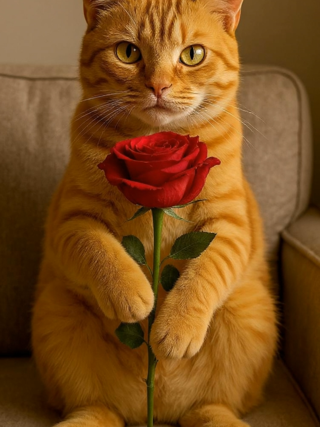 Ele não mia… ele conquista 💘🌹 #gato #gatos #gatostiktok #gatosgraciosos #rosa #flor #amo #teamo #amor#fantasia #kids #kidsoftiktok #fofura #fyp #viral #inteligenciaartificial #aiart #aivideo #trend #ia