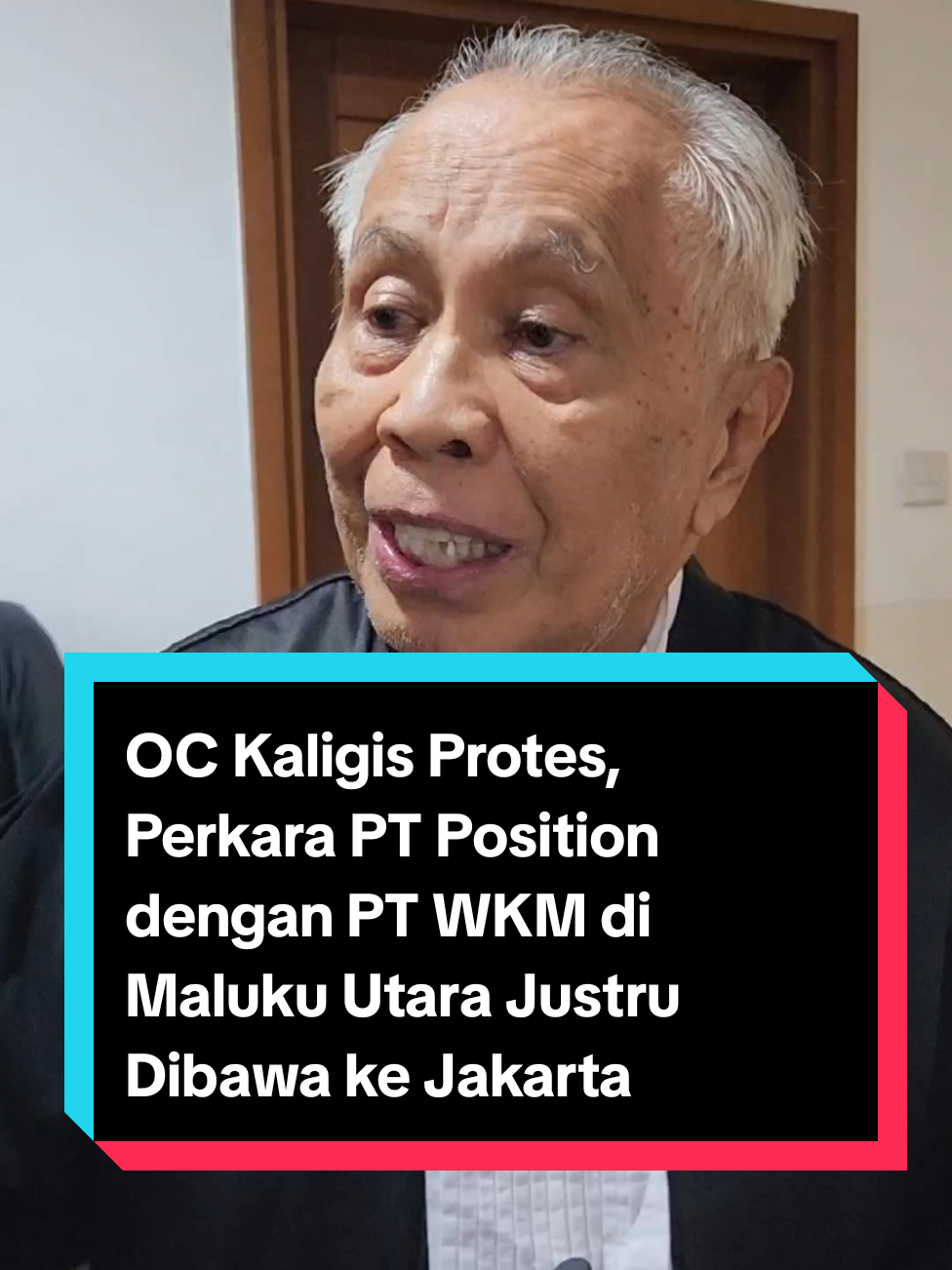 Dalam sidang pembacaan putusan sela di PN Jakarta Pusat, OC Kaligis menyampaikan protes saya diwawancarai. Ia heran karena, perkara PT Position dengan PT WKM di Maluku Utara justru dibawa ke Jakarta. #ockaligis #kriminalisasi #tambang #viral #fyp 