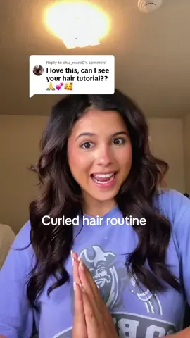 Replying to @chia_maro0 my 15 min curled hair routine!😜 #hairroutine #curl #collegedancer #universityofhouston #comment 