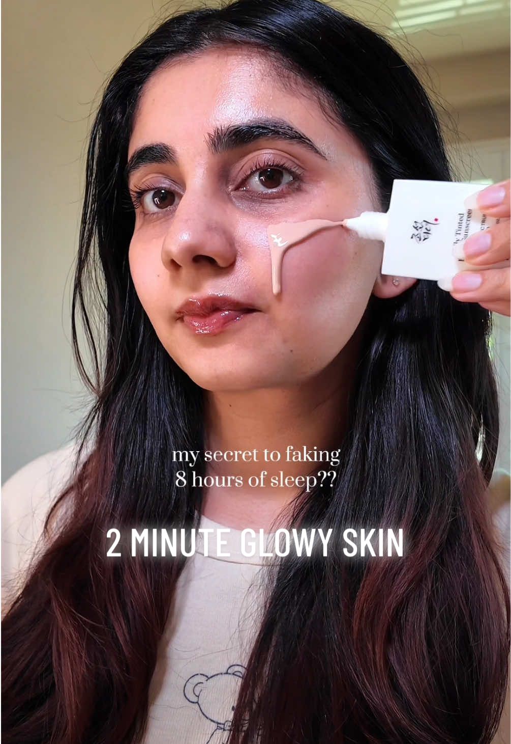 2 minute glowy skin hack🪷 @Beauty of Joseon US  #skincarehack #tintedsunscreen #glowyskin #kbeauty #beautyofjoseon 