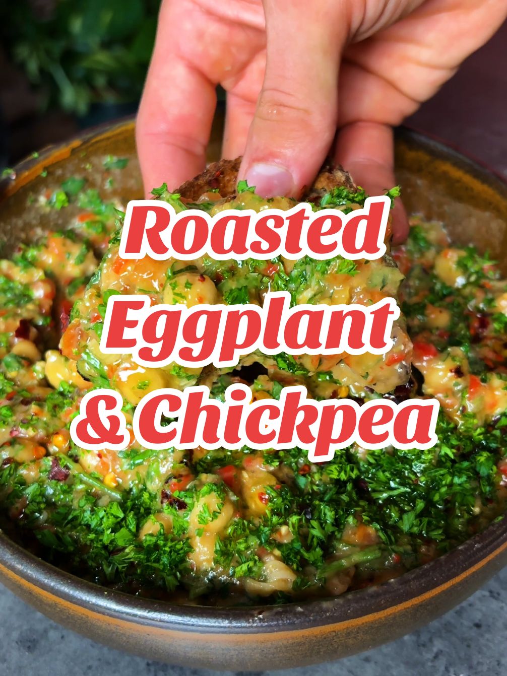 Ultimate Chickpea Dip🤤 This could be a salad but trust us, dip a nice toasted slice of fresh bread into it and this recipe will get you to a brand new dimension!🔥 It's fresh and tasty, perfect for a cosy summer dinner😍 Ingredients : Chickpeas Eggplants Red bell peppers Fresh parsley  Garlic Olive oil  Salt & pepper The full recipe is in our Dip & Devour Cookbook, link in bio✨ We hope you enjoy, Jo and Bart ❤️ #fyp #FoodTok #FoodLover #tasty #delicious 