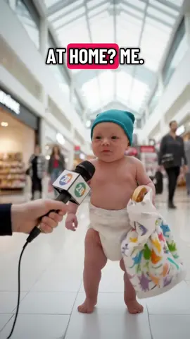 Funny AI Baby, who’s in charge at home? #cutebaby #babyinterview #aibaby #babyvlog #parentingtips 